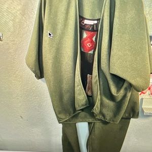 Three Piece Olive Green Pant Suit